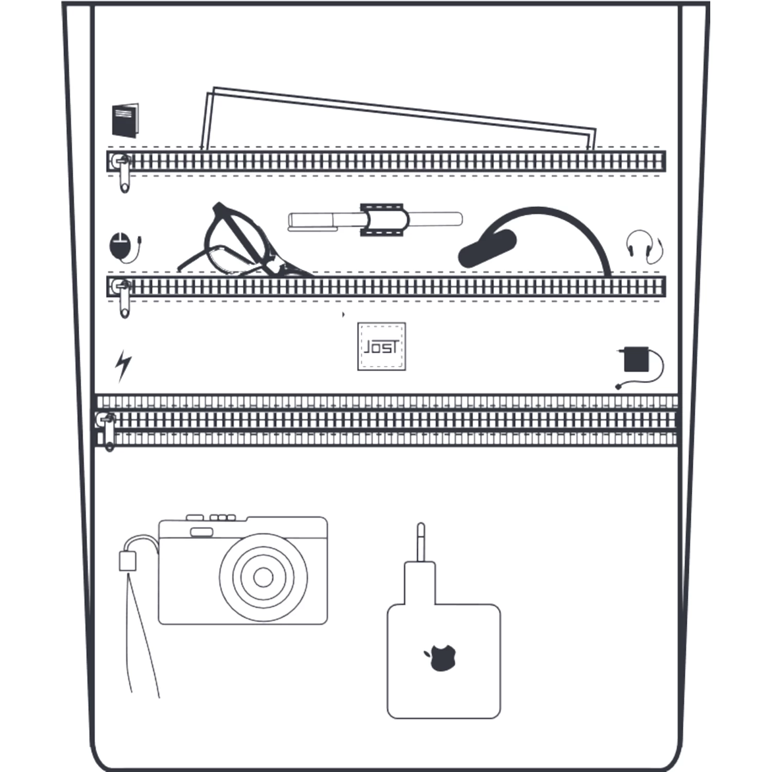 JOST MALMÖ Kurierrucksack - Cognac 12 JOST MALMÖ Kurierrucksack - Cognac – Bild 10